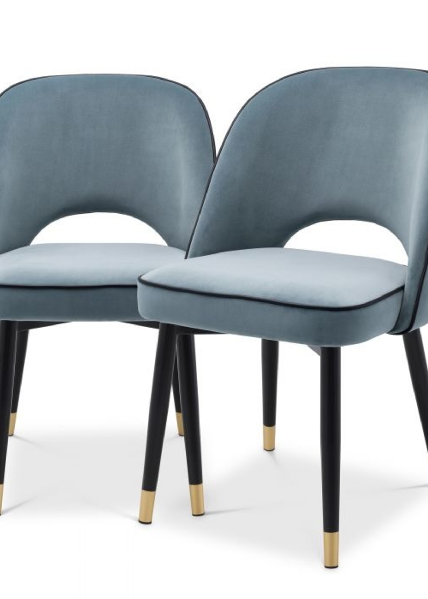 Eichholtz Eetkamerstoel Cliff Savona Greige Fluweel  (set v 2)