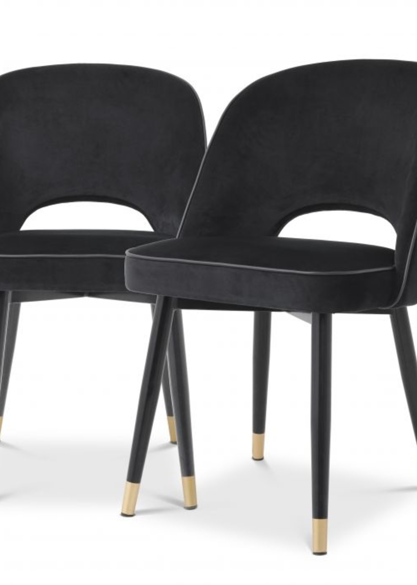 Eichholtz Eetkamerstoel Cliff Savona Greige Fluweel  (set v 2)