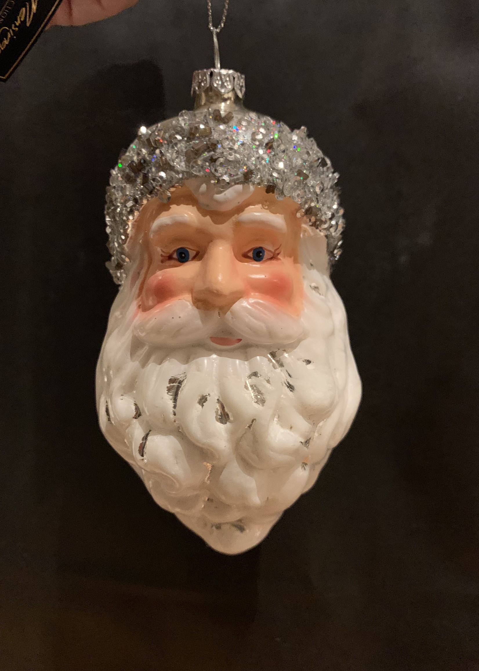 Glazen Kerstman met Glitters