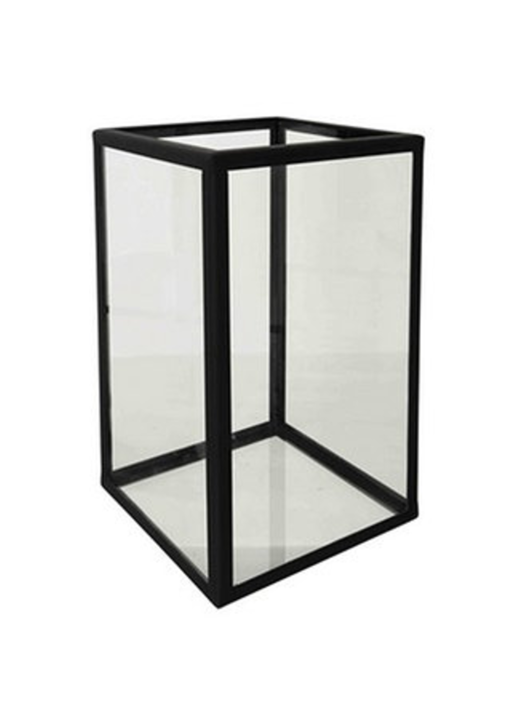 Pot & Vaas Windlicht Glas Frame  zwart  40 x H.60 cm