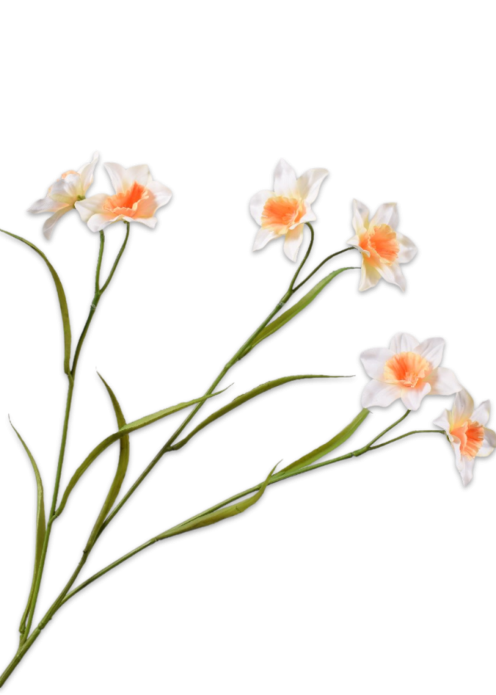 Silk-ka 2 x   Narcis Takken   Geel lt.   (6 bloemen)