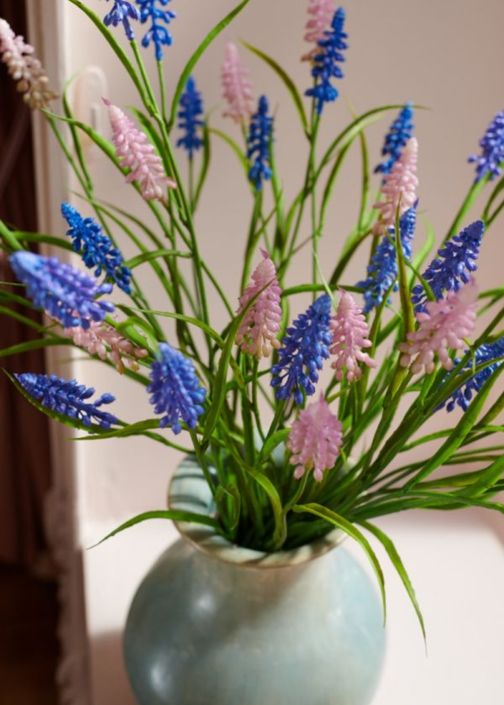 Silk-ka 2 x roze en blauwe   Druif takken