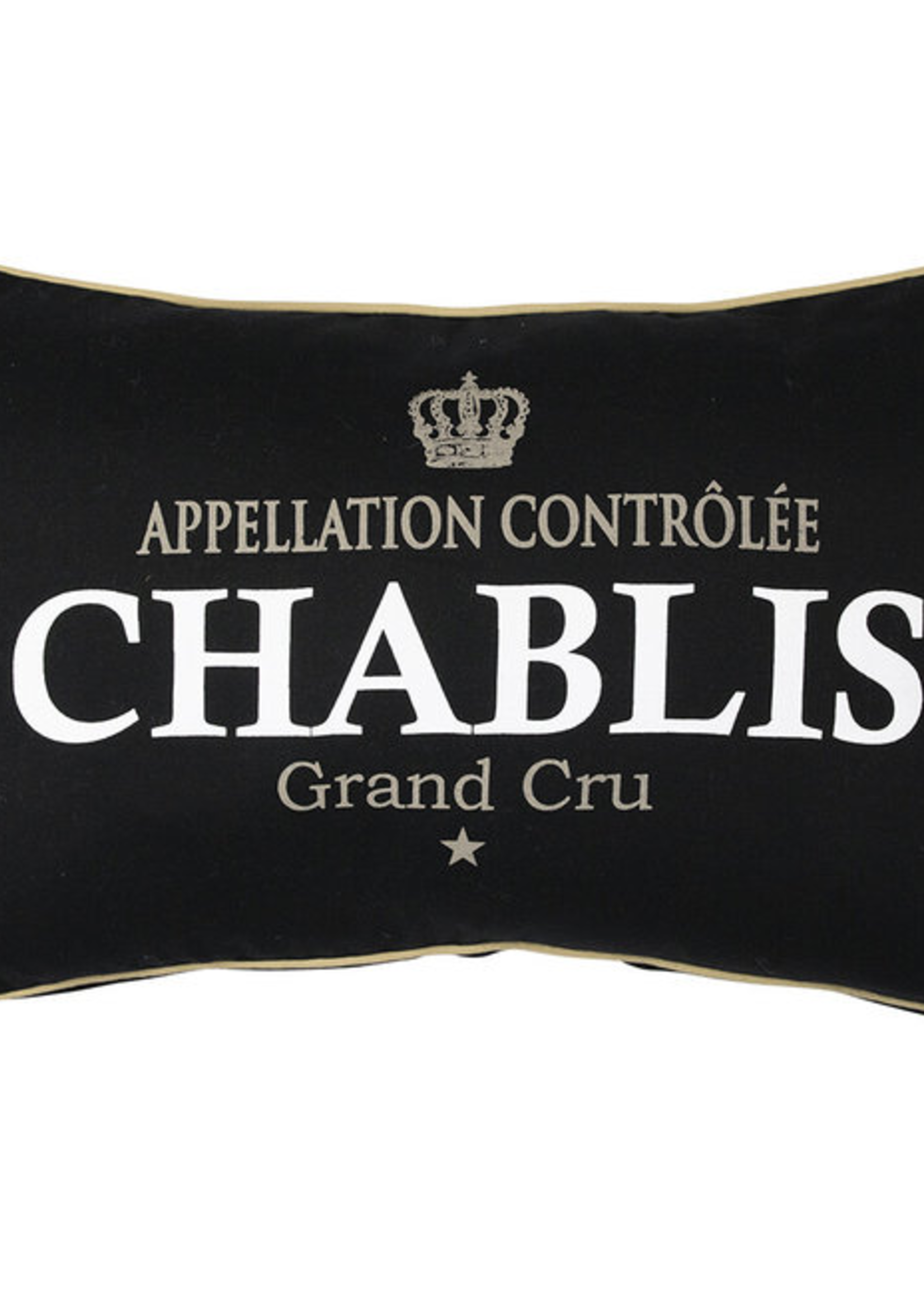 Kussen wijn Chablis zwart