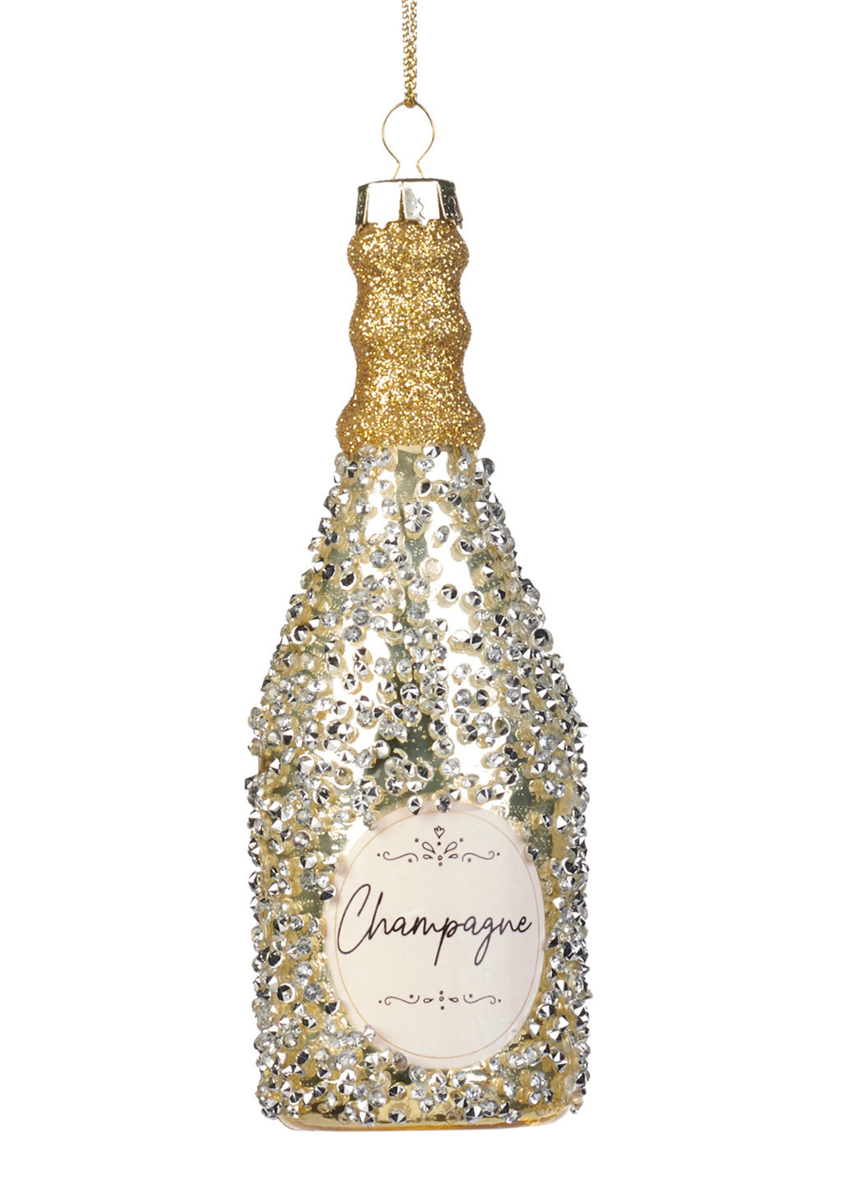 Champagne fles Kersthanger