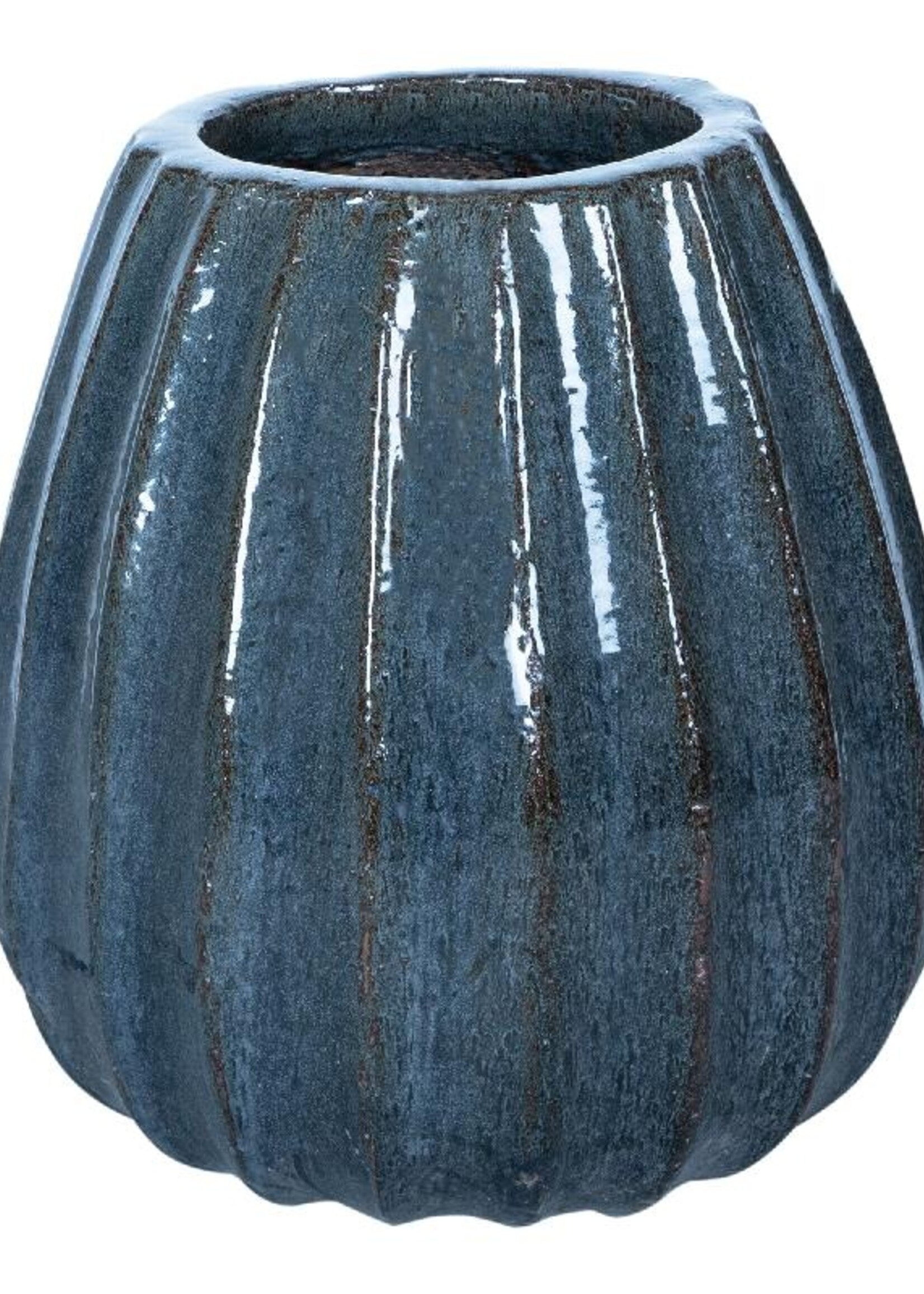 PTMD  Geribbelde geglazuurde  pot