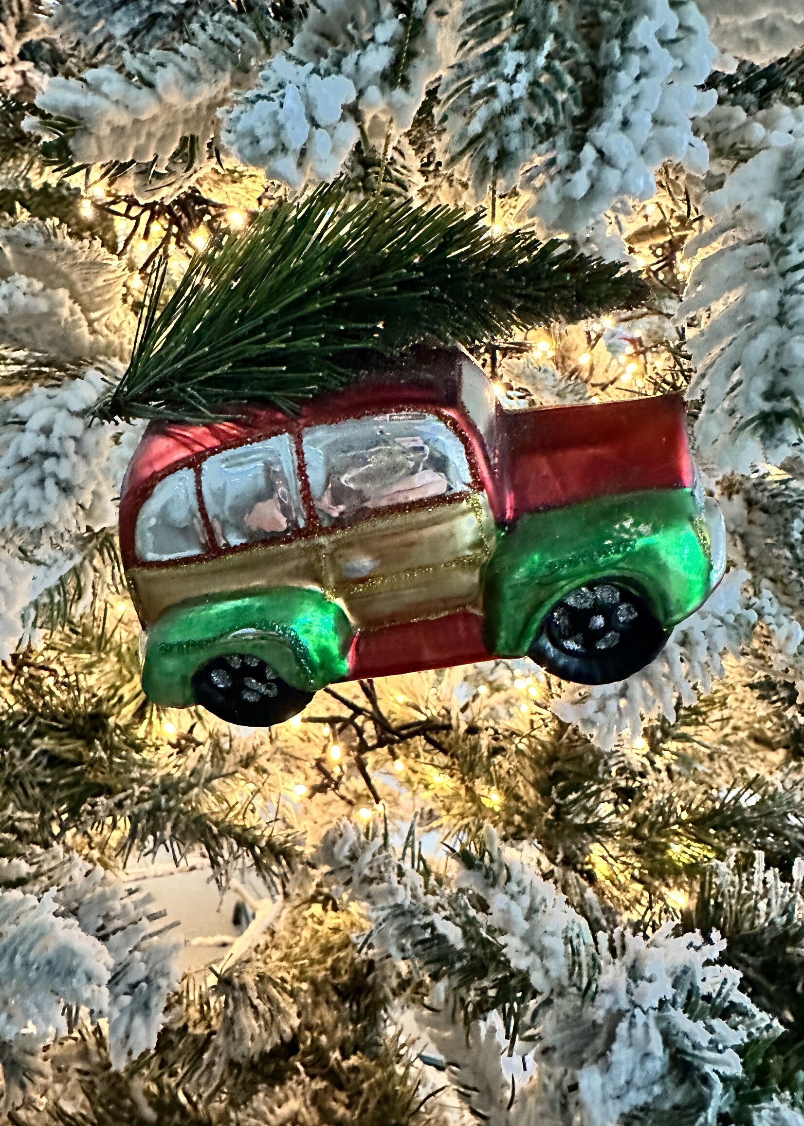 Kerst Ornament  Auto met boom