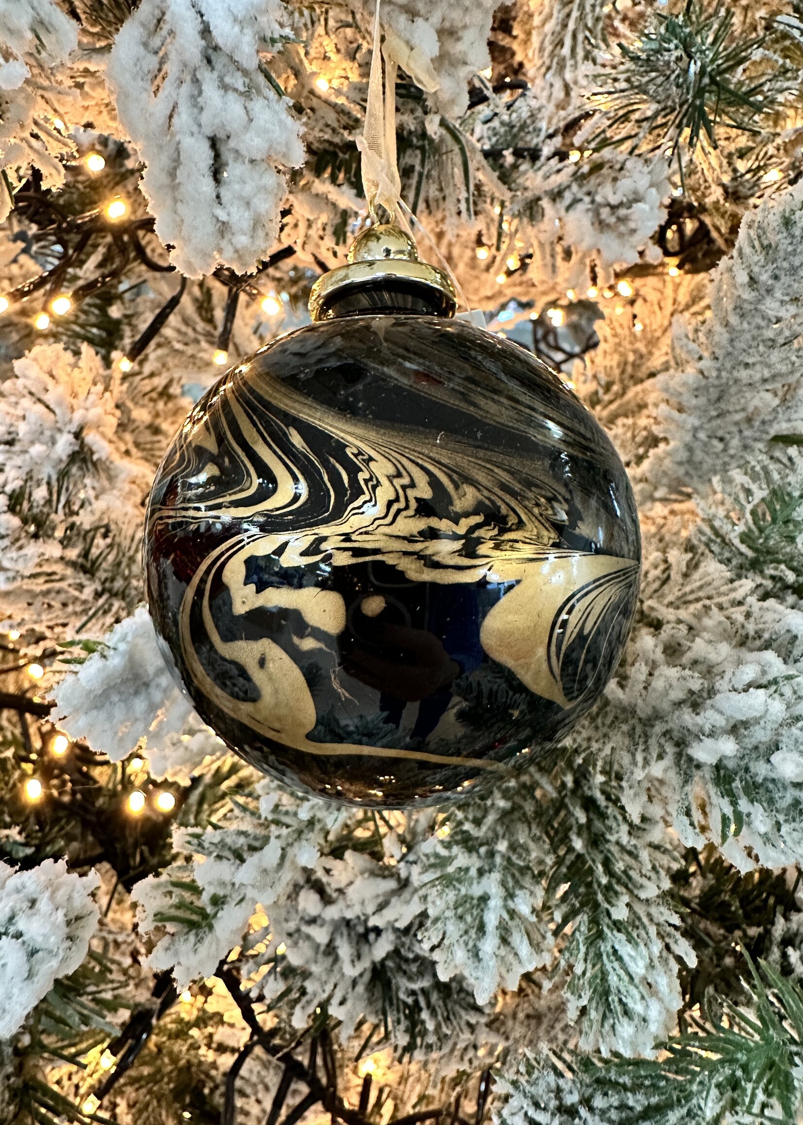 Marmer  look kerstbal set 6 stuks