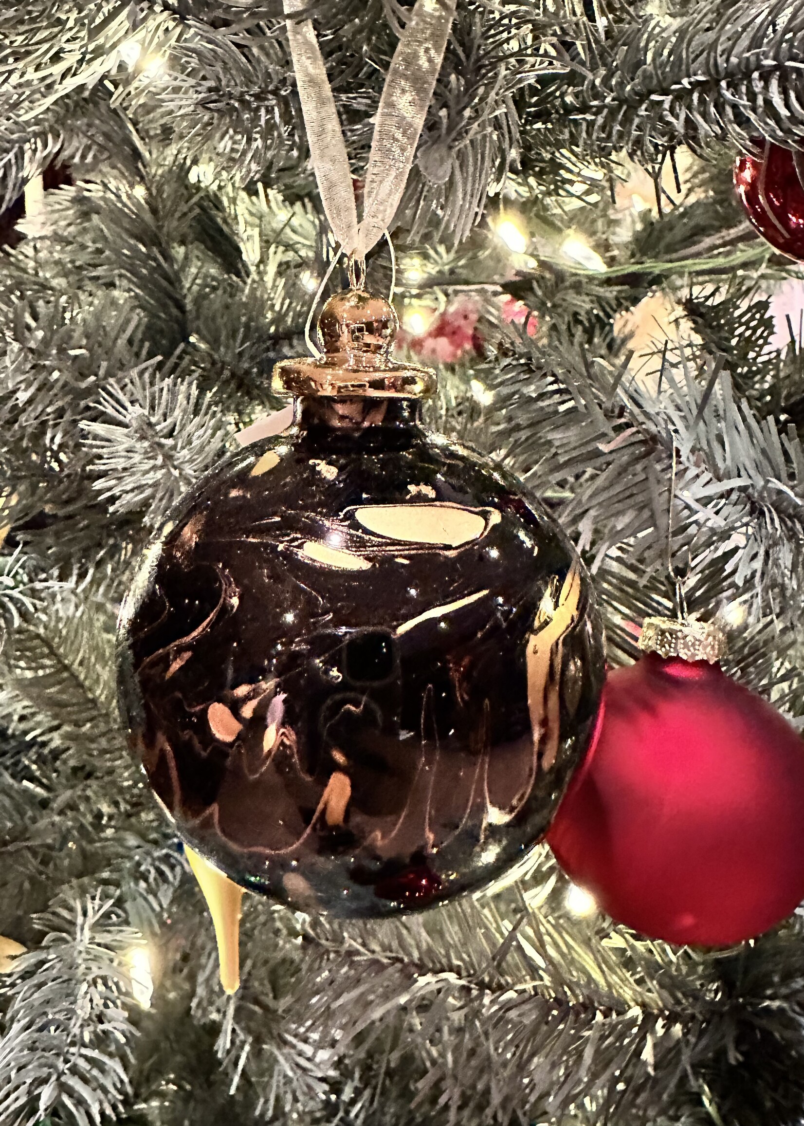 Marmer  look kerstbal set 6 stuks