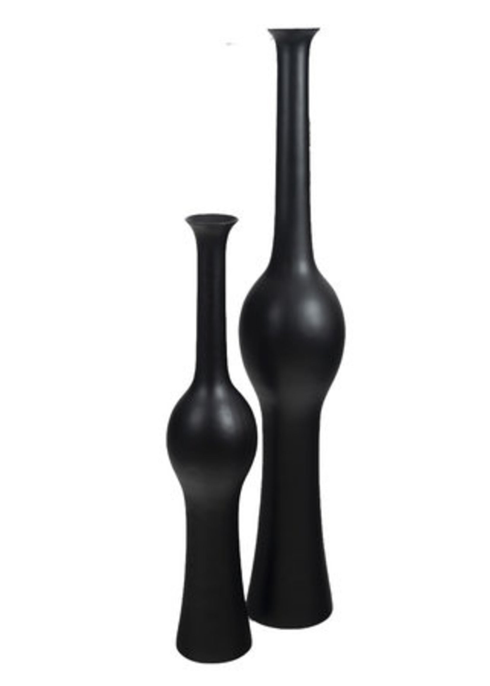 Pot & Vaas Slanke hoge vaas, Bella in  Zwart mat  H 110 cm