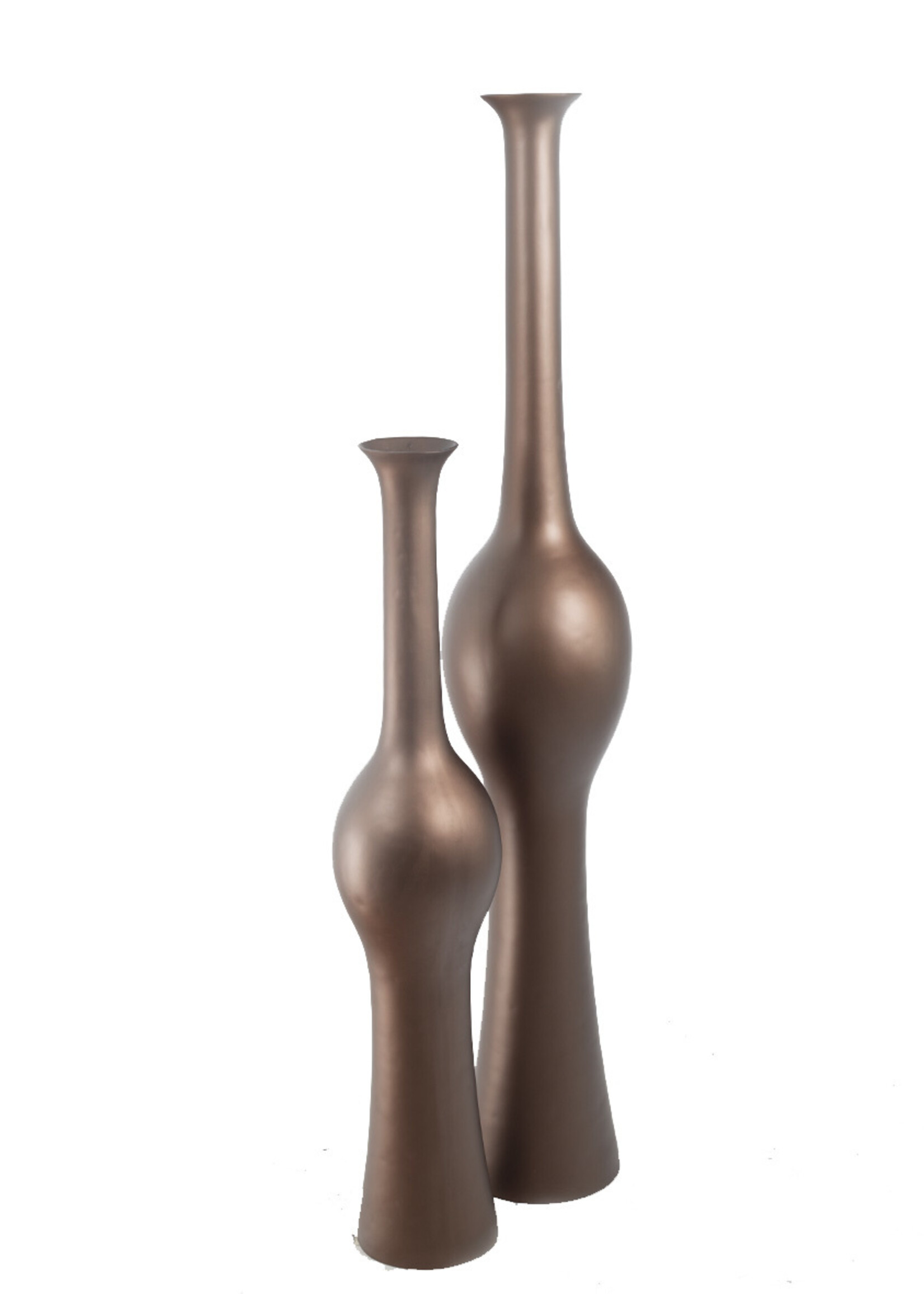 Pot & Vaas Slanke lange Vaas Bella Koper  H110