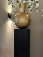 Zuil  Mat Zwart  in Ribbel design  XL   H  120 cm