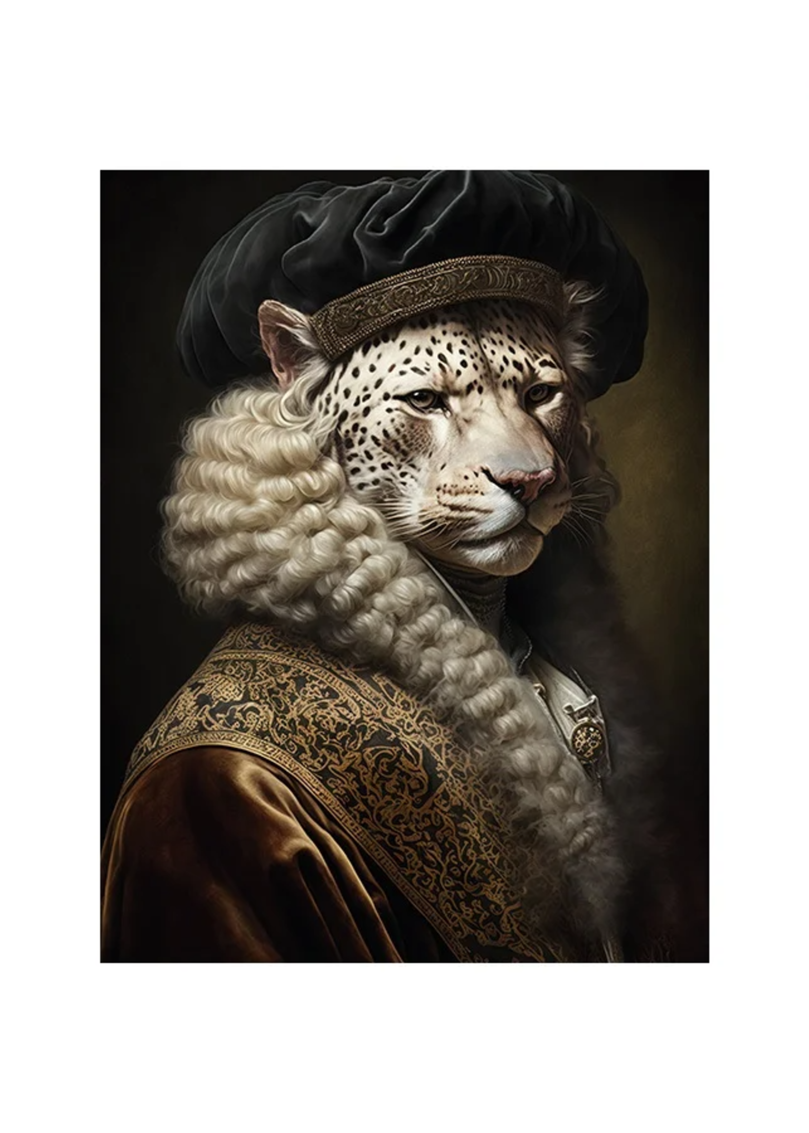 Wandkleed  Snow Leopard M in Frame