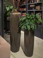 Pot & Vaas Bronskleurige  hoge  pot Lia Coal   117 cm