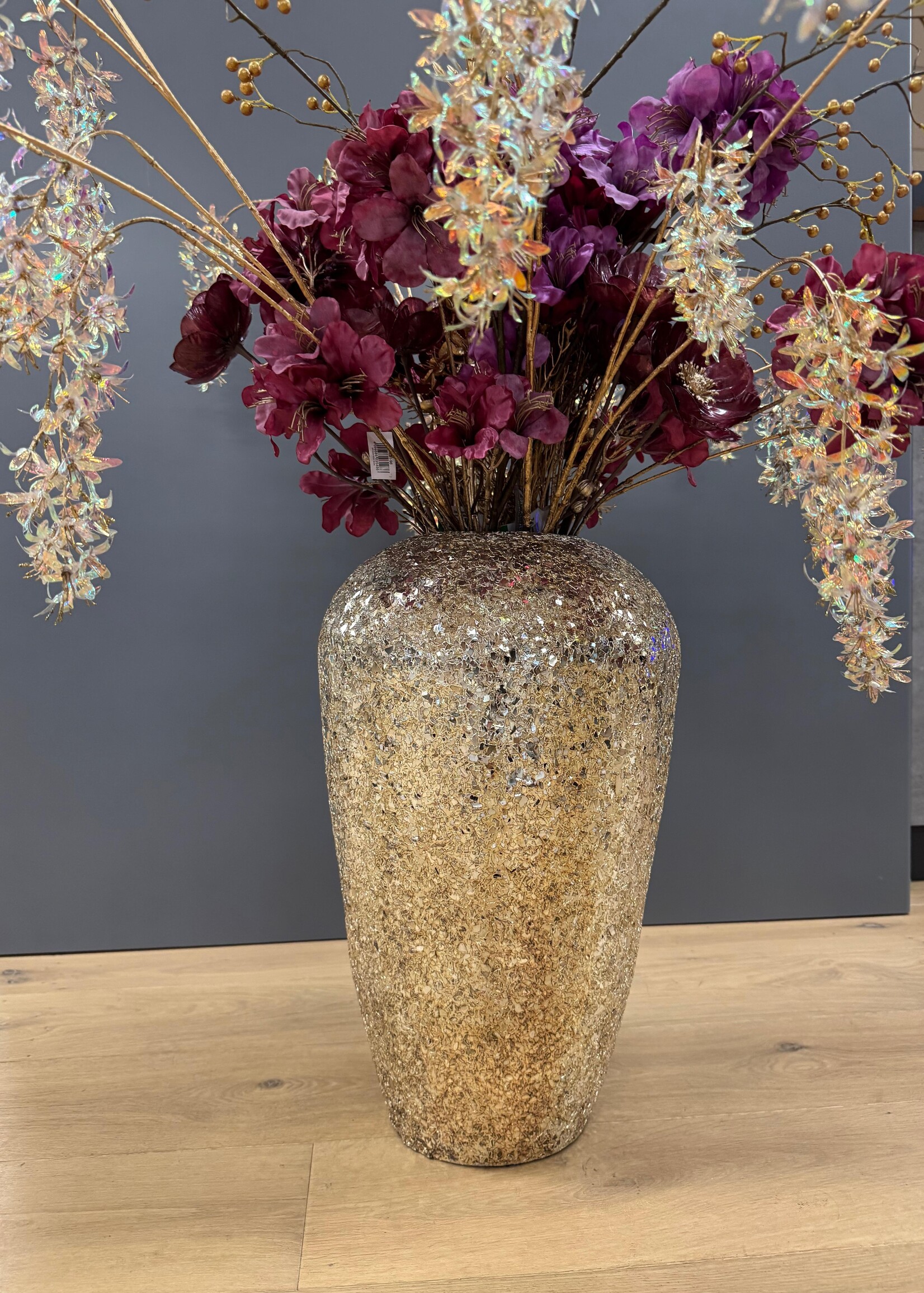 Mosaic vaas in   Goudkleur H 49 cm