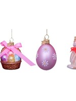 Pasen Ornament set , mand met eitjes, ei & haas