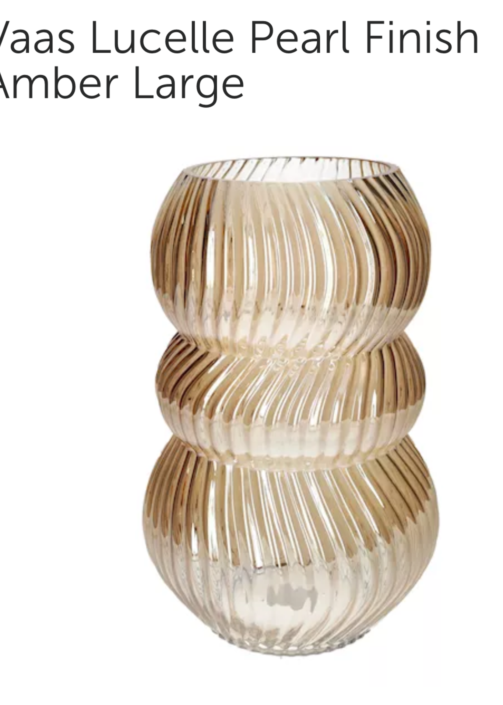 Daan Kromhout Vaas Lucelle Pearl Finish Amber L