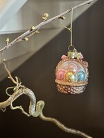 Pasen Ornament set , mand met eitjes, ei & haas