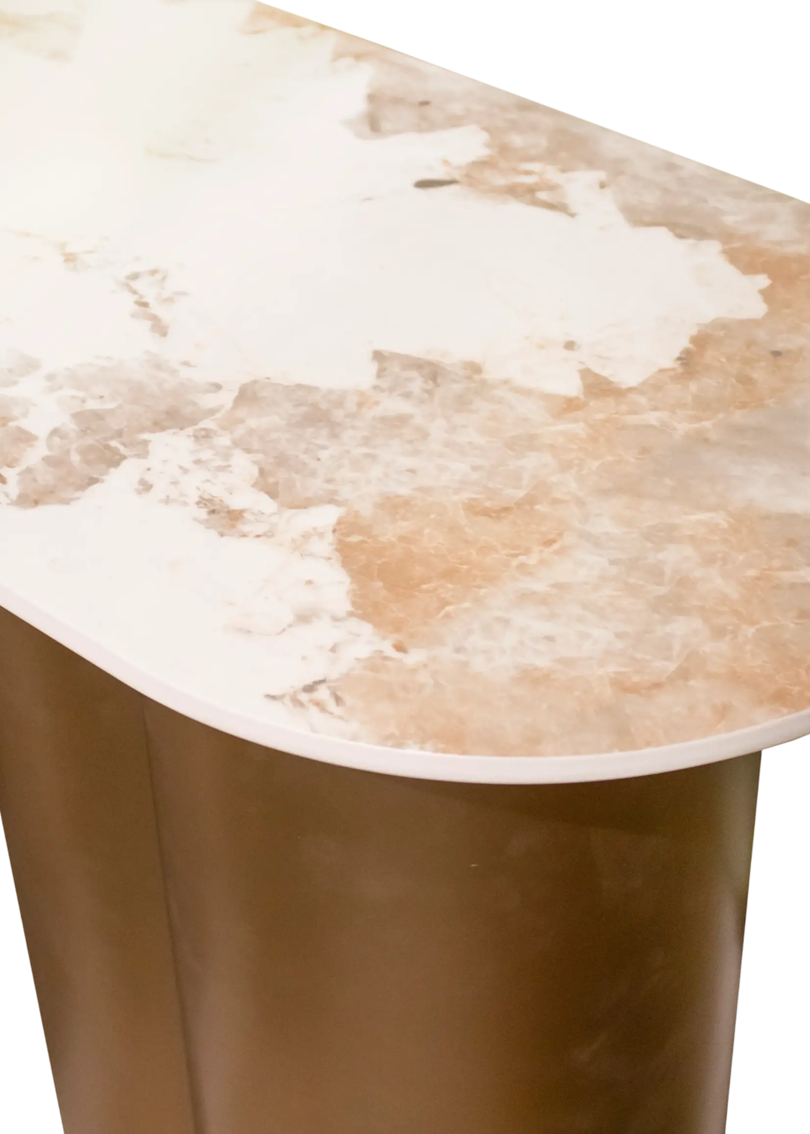 Side table ovaal ceramic marmer top