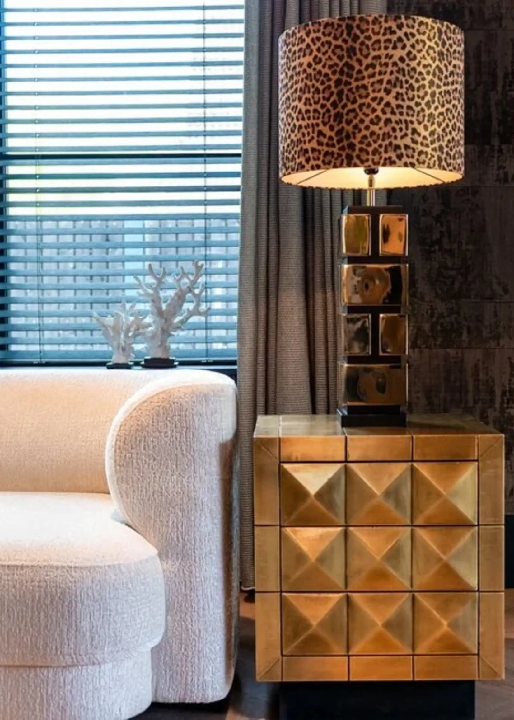 Richmond interiors Ladenkast Collada, 3-lades  Gold brushed