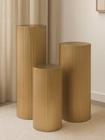 Zuil Goudkleur rond met ribbeldesign