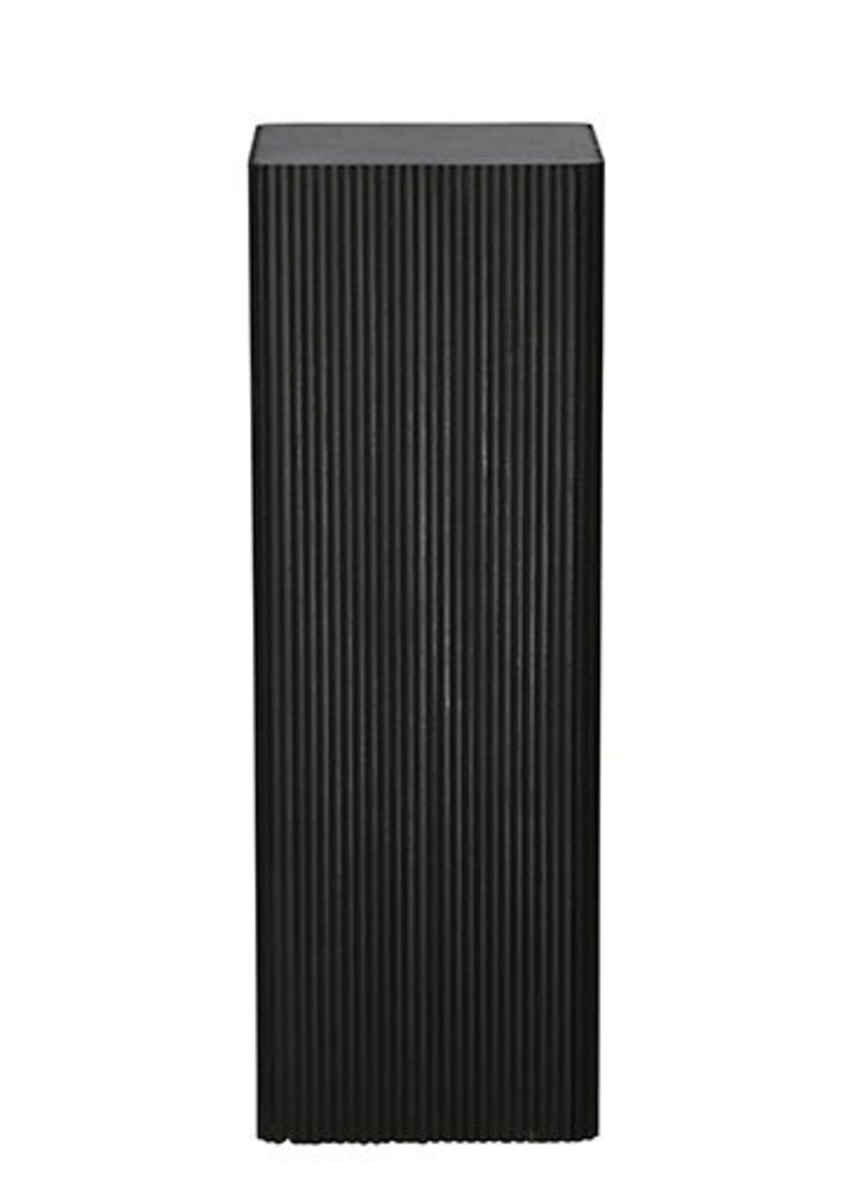 Zuil  Mat Zwart  in Ribbel design     H  100 cm