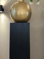 Zuil  Mat Zwart  in Ribbel design  L   H  100 cm