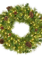 100 LED LIT PINE KRANS  76 cm