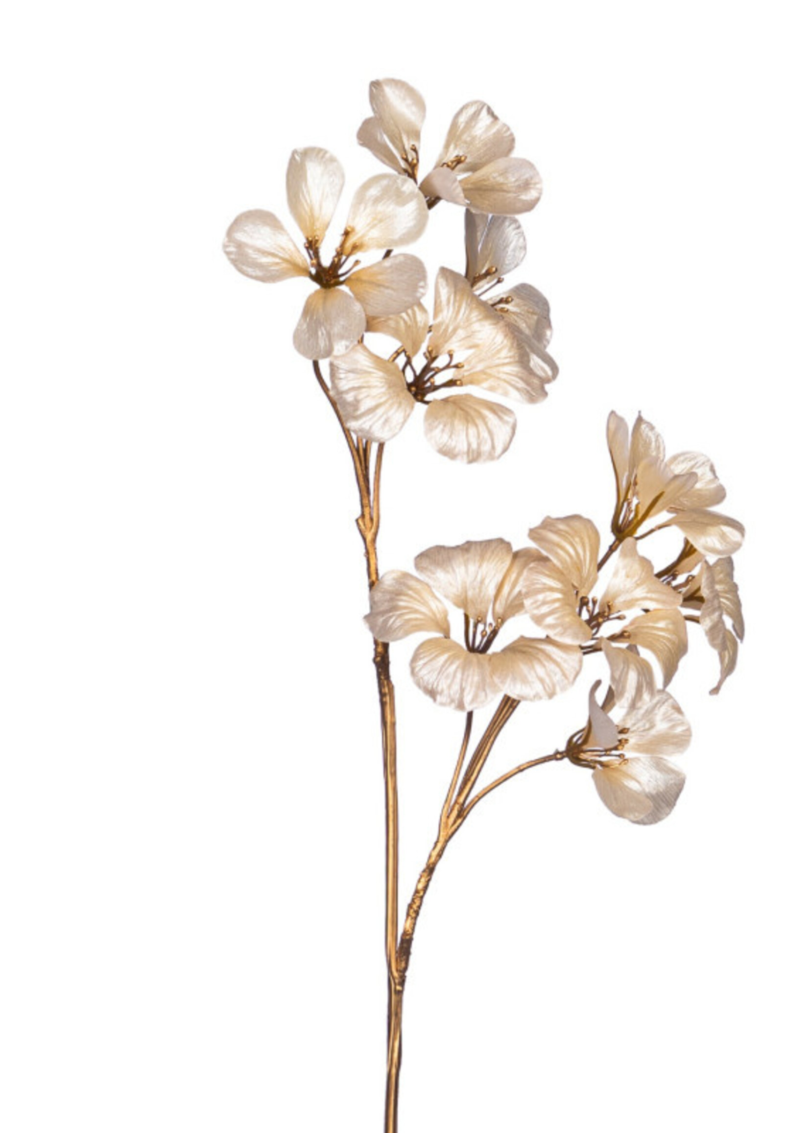 Metalic Flower stem crm-gld-wh  70 cm