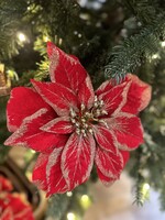 Kerstroos de Luxe op Clip   28 cm