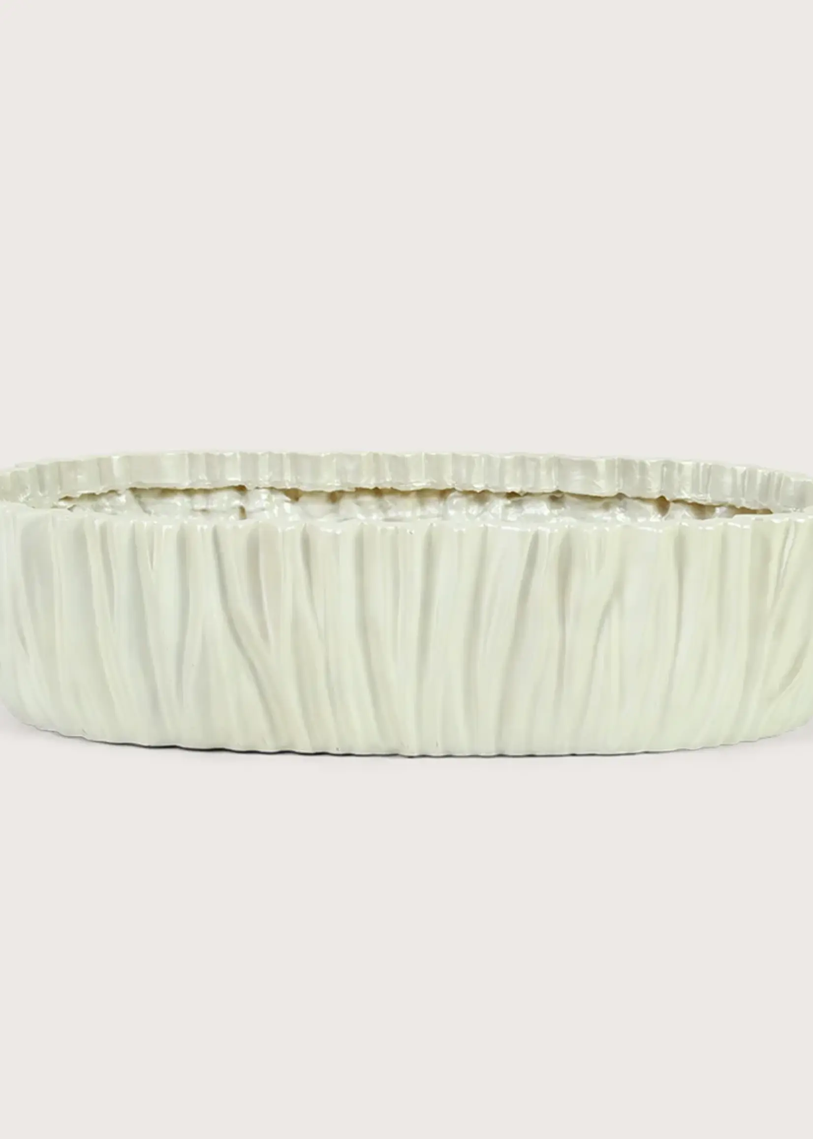 Pot & Vaas Pot Folds Ovaal Parelmoer Wit