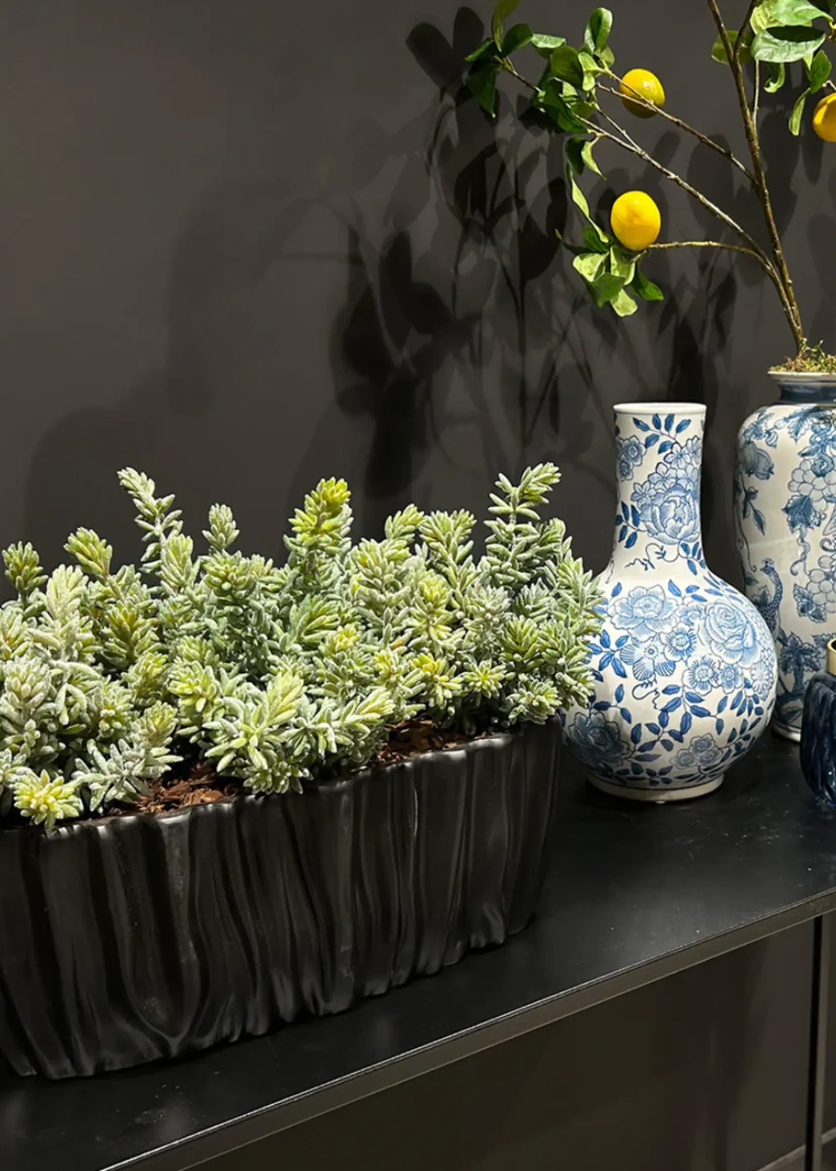 Pot & Vaas Pot Folds Ovaal Parelmoer Wit