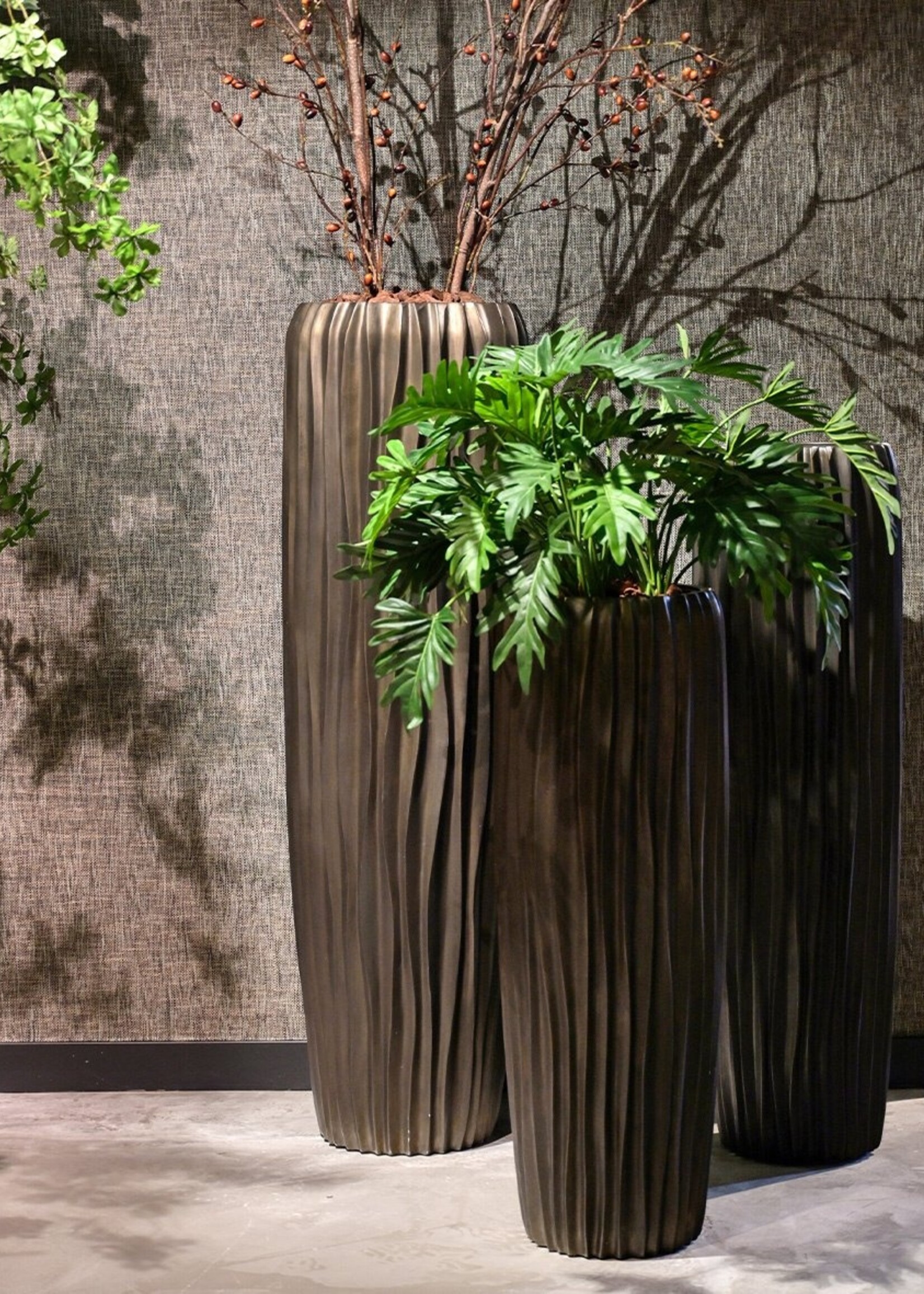 Pot & Vaas Pot Lia Coal Bronskleur  H 97 cm