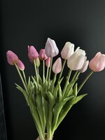 Tulpenboeket mauve en zacht roze-creme