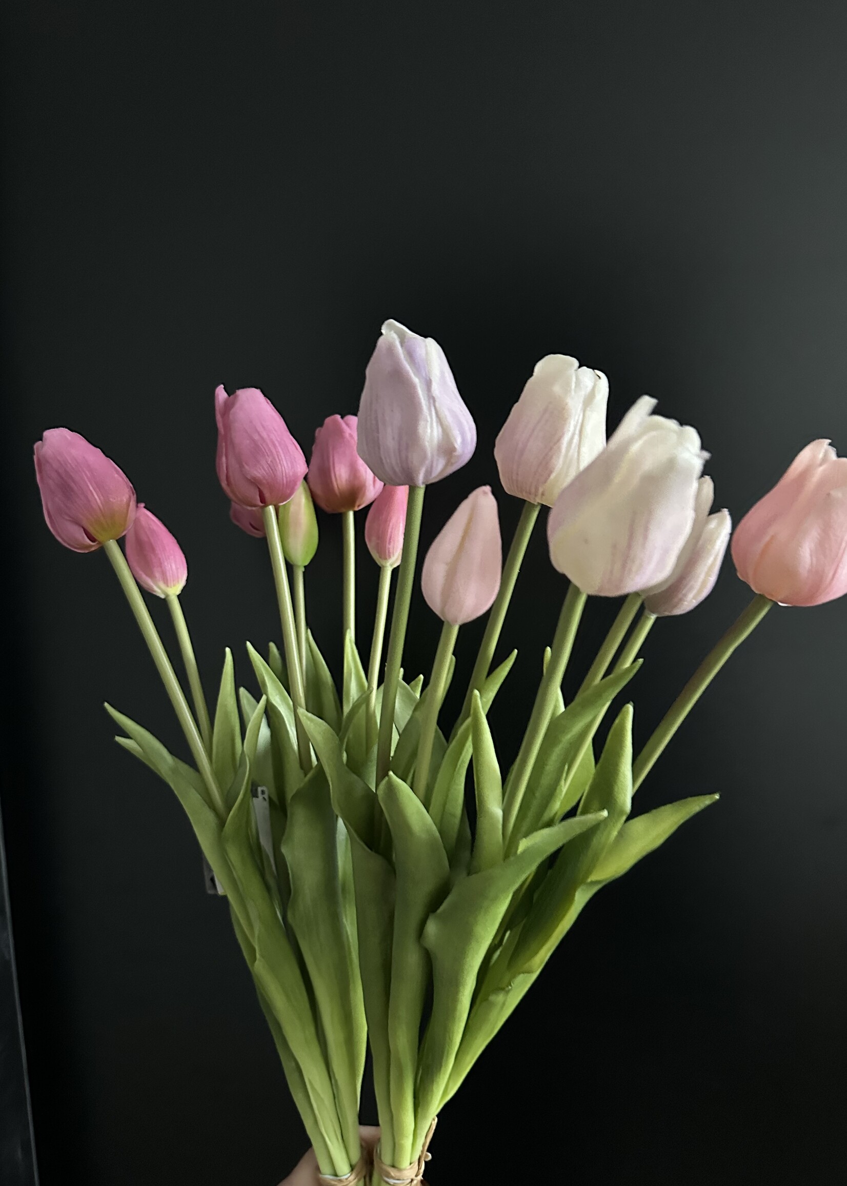 Tulpenboeket 2 bossen  mauve en zacht roze-creme