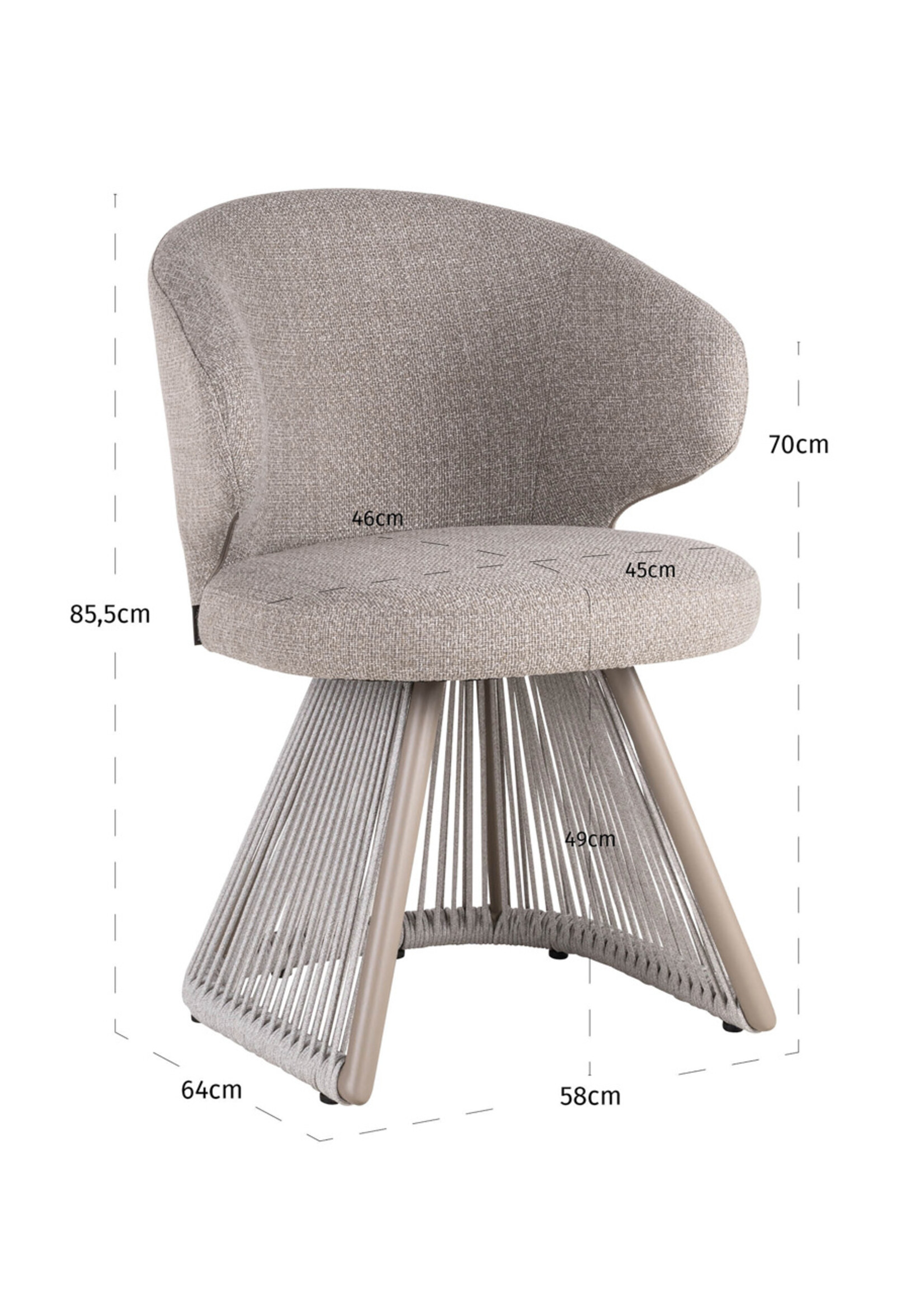 Outdoor eetkamerstoel  Nuba grijs alpine