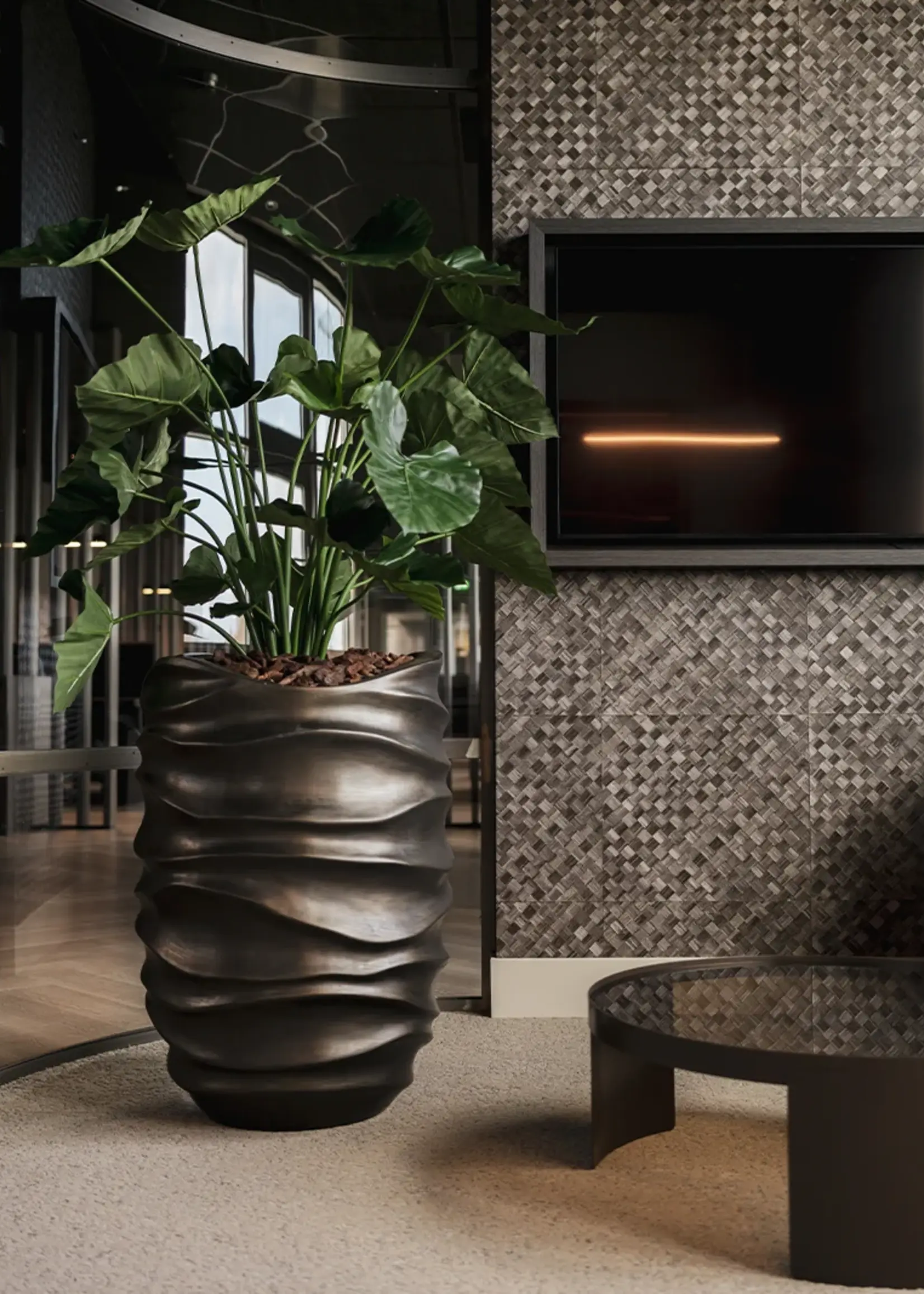 Pot & Vaas Pot Vico Champagne goudkleur H 60cm