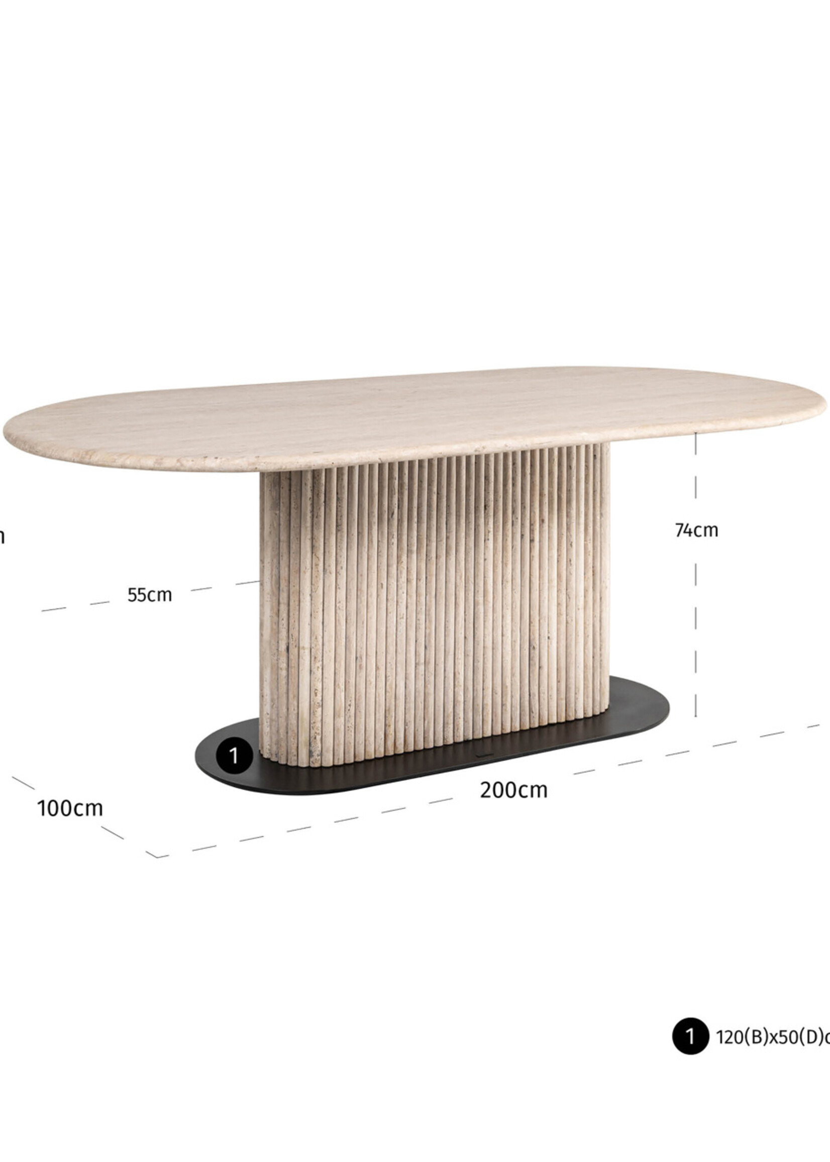 Richmond interiors Eettafel La Cantera Beige 200