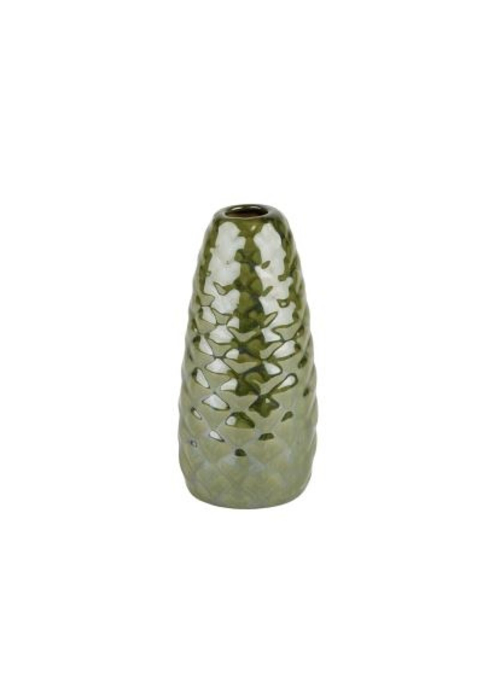 2H Klein charmant vaasje in groentint H 13 cm