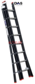 2.25 - 5.25m 3-delige Atlas black reformladder 3x8