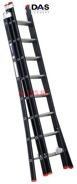 2.25 - 5.25m 3-delige Atlas black reformladder 3x8