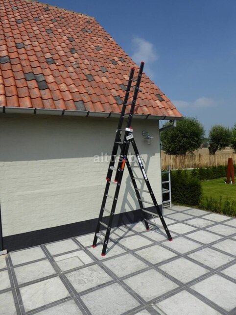 2.25 - 5.25m 3-delige Atlas black reformladder 3x8