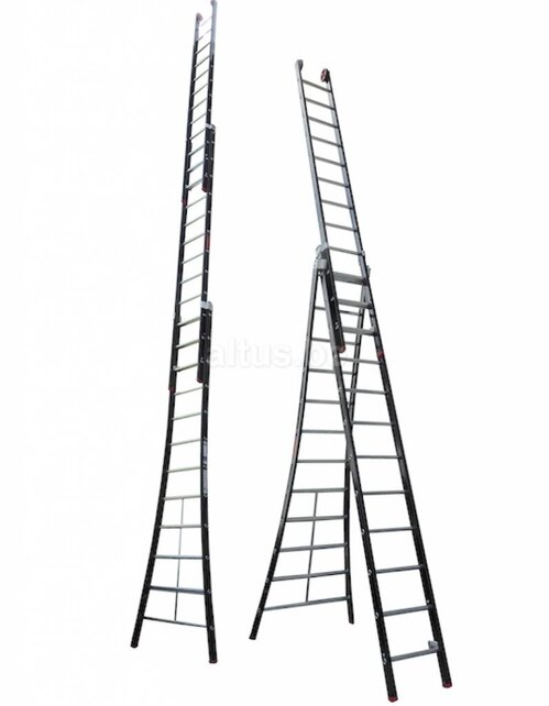 3.25 - 7.75m 3-delige Atlas - black reformladder 3x12