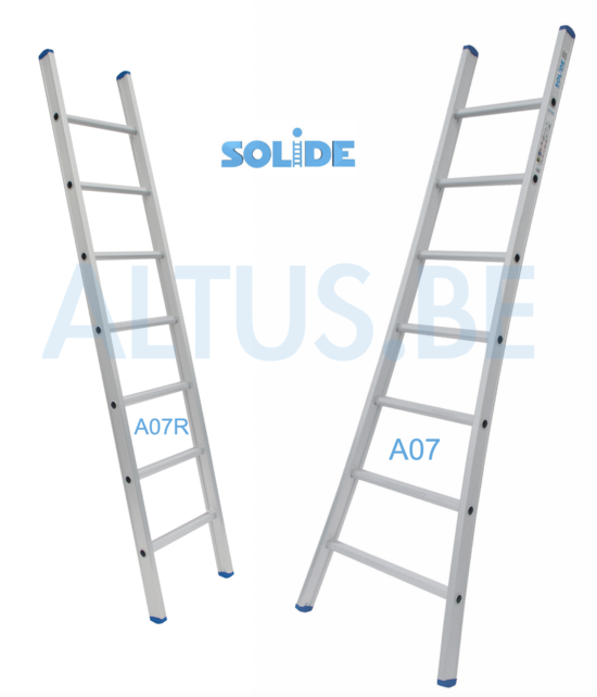 Solide Professionele enkele ladder 7 treden met uitgebogen voet