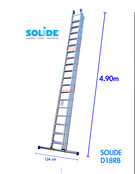 3-delige professionele solide schuifladder 3 x 18