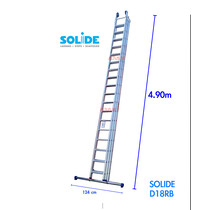 3-delige professionele solide schuifladder 3 x 18