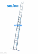 Solide 2-delige professionele touwladder model E2x16 treden