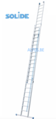 Solide 2-delige professionele touwladder model E2x22 treden