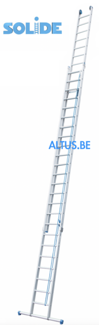 Solide 2-delige professionele touwladder model E2x24 treden