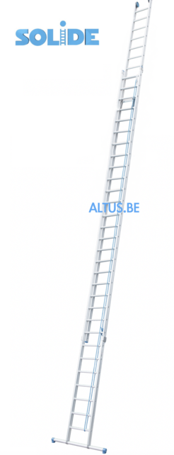 Solide 2-delige professionele touwladder model E 2x30 treden