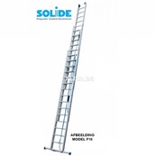 Solide 3-delige professionele touwladder model F3x20 treden